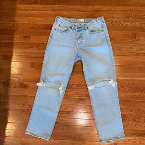 Abercrombie & Fitch Light Blue 90’s straight mid rise